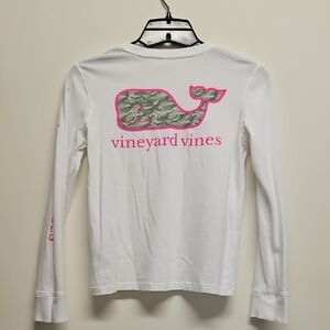 Vineyard Vines White Shirt with Camouflage Whale